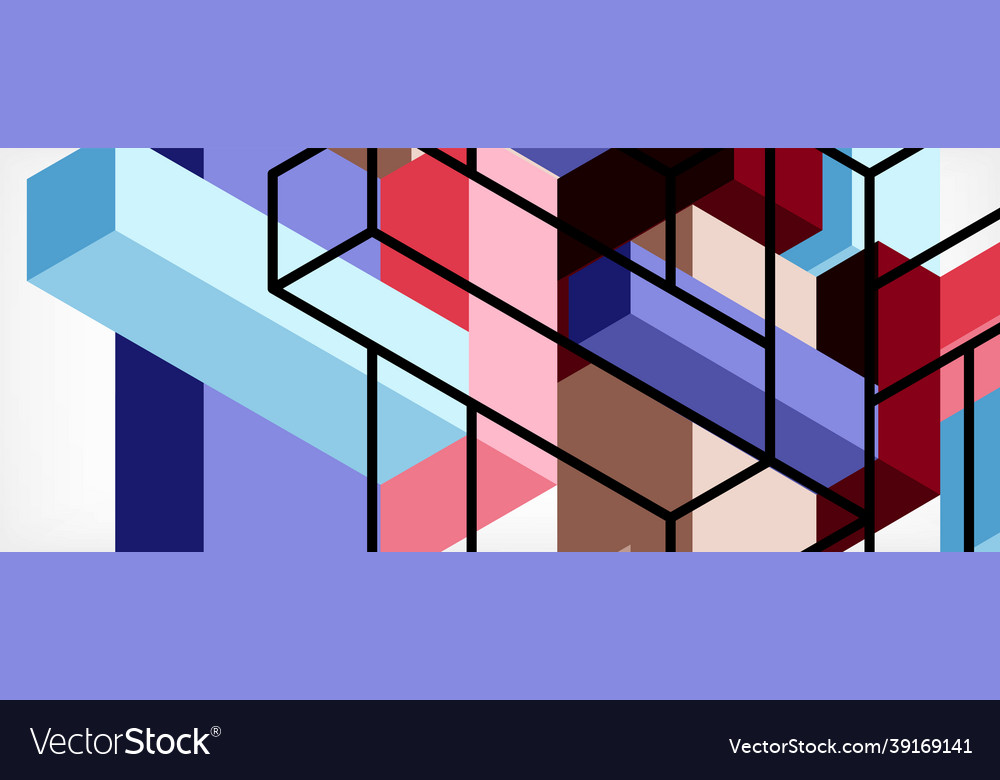 Abstract background 3d cubes cubic elements vector image Abstract background 3d cubes cubic elements