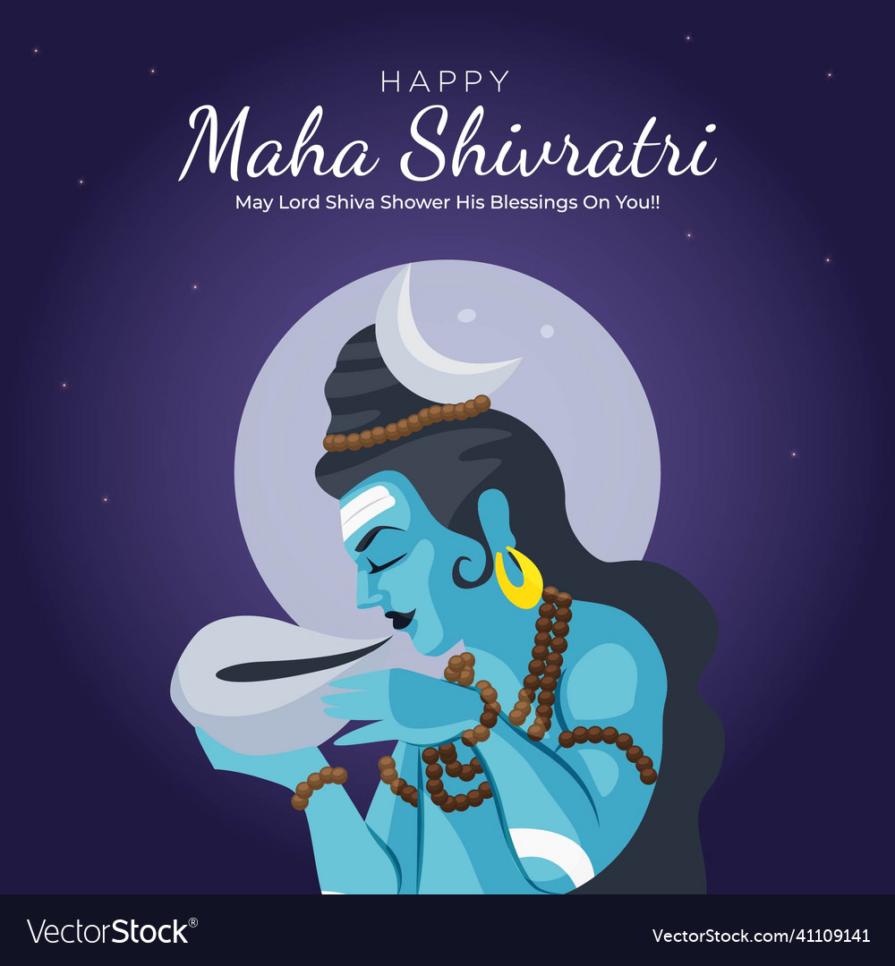 Banner design of happy maha shivratri Royalty Free Vector