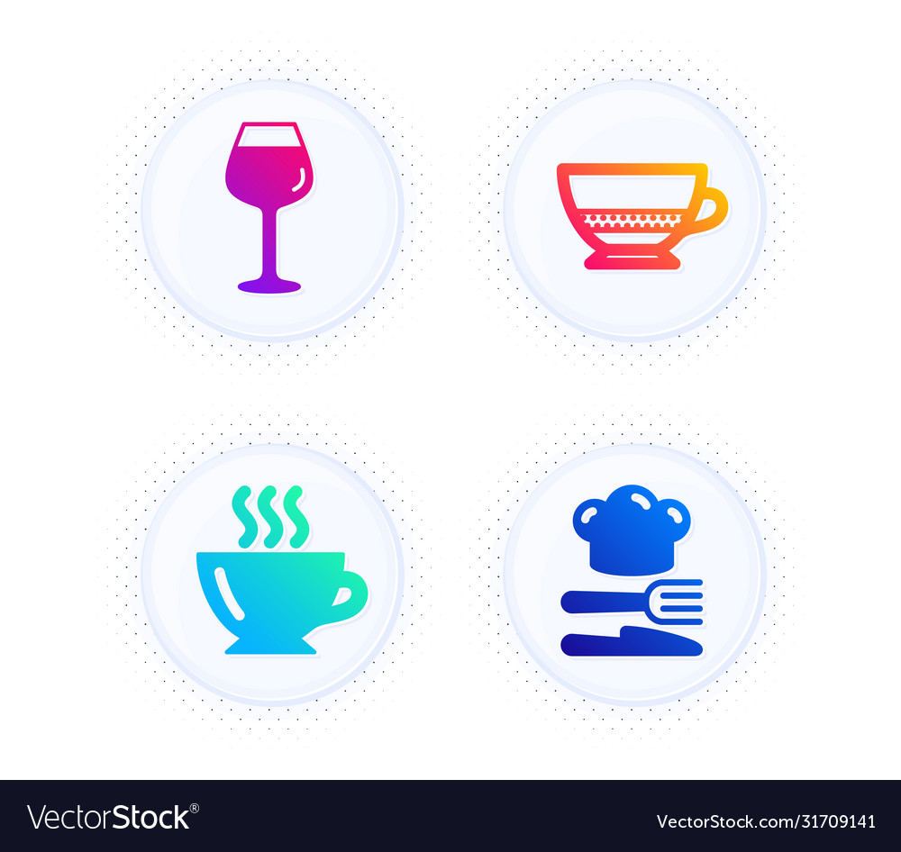 Bordeaux glass coffee and bombon icons set vector image Bordeaux glass coffee and bombon icons set