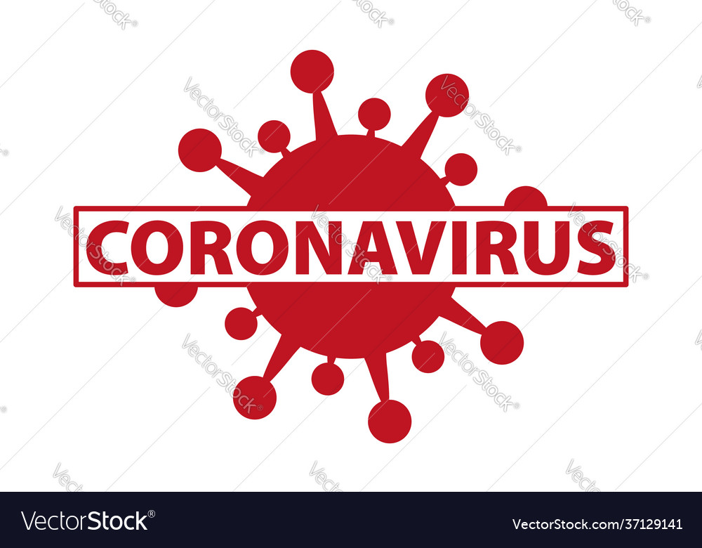 Coronavirus - virus symbol with inscription Vector Image