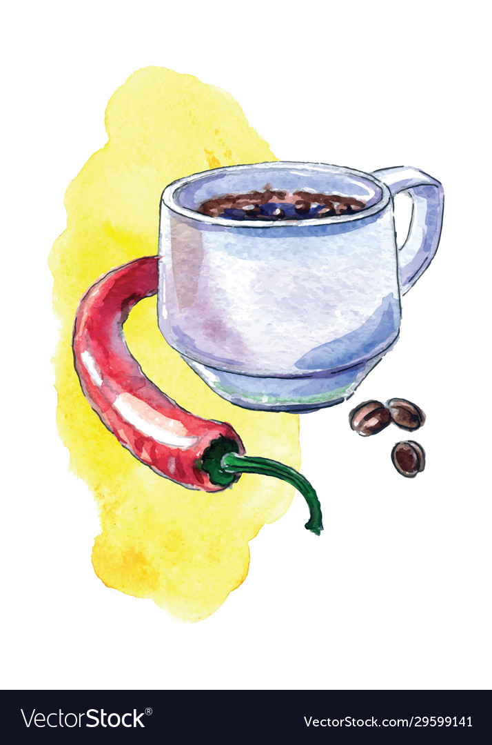 Tasse Kaffee mit Pfeffer Vector Image Tasse Kaffee mit Pfeffer
