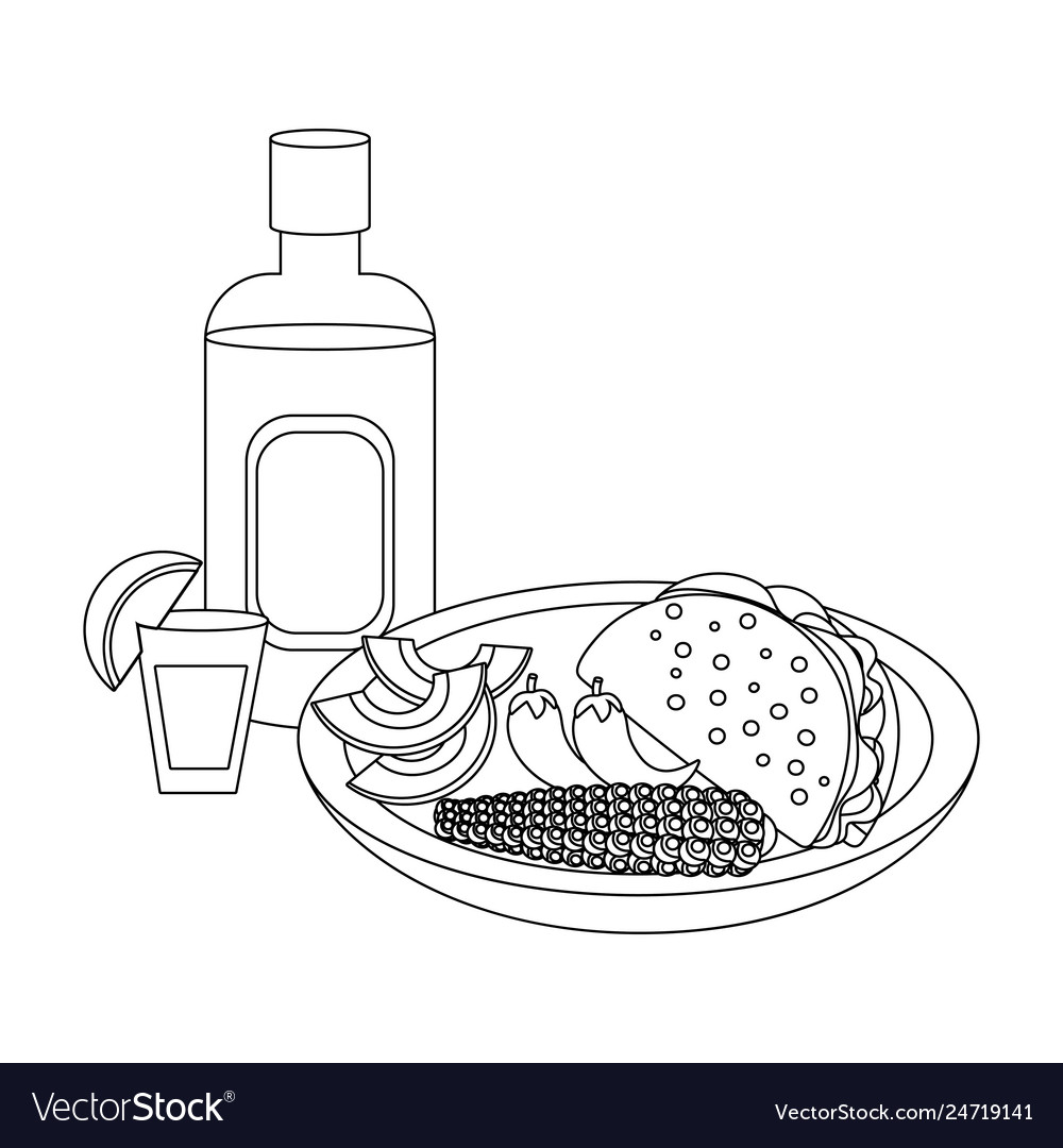 Delicious mexican food cartoon Royalty Free Vector Image