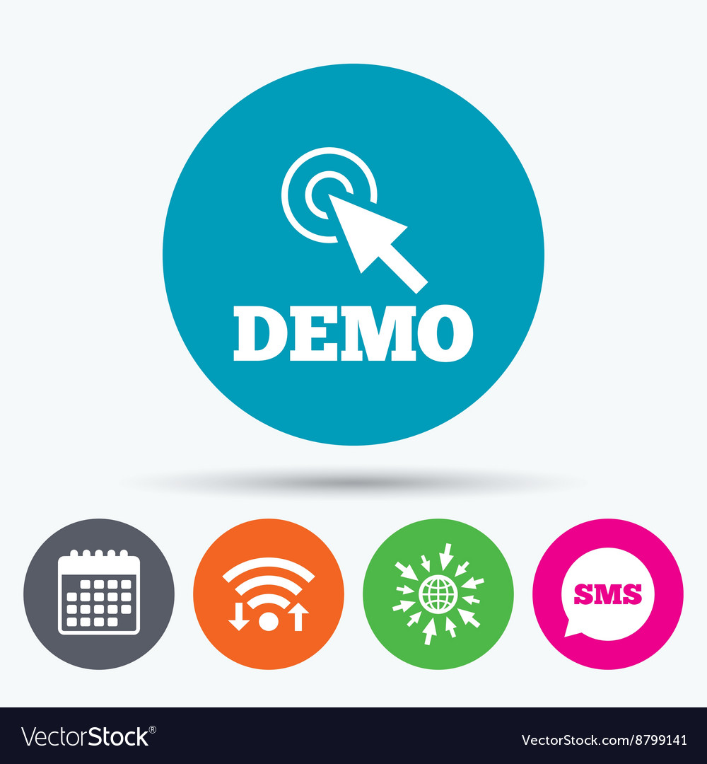 Demo with cursor sign icon demonstration symbol