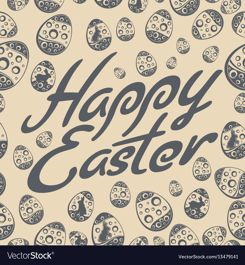 Easter lettering pattern grey