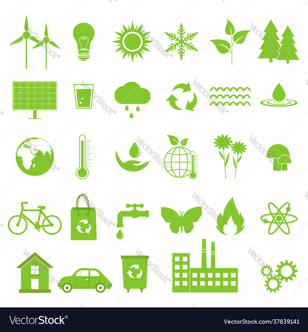 Ecology design elements isolated Royalty Free Vector Image