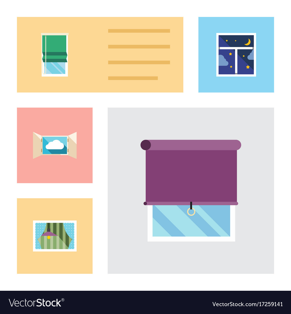 Flat Icon Window Set Of Balcony Glazing Frame Vector Image Flat Icon Window Set Of Balcony Glazing Frame Vector Image