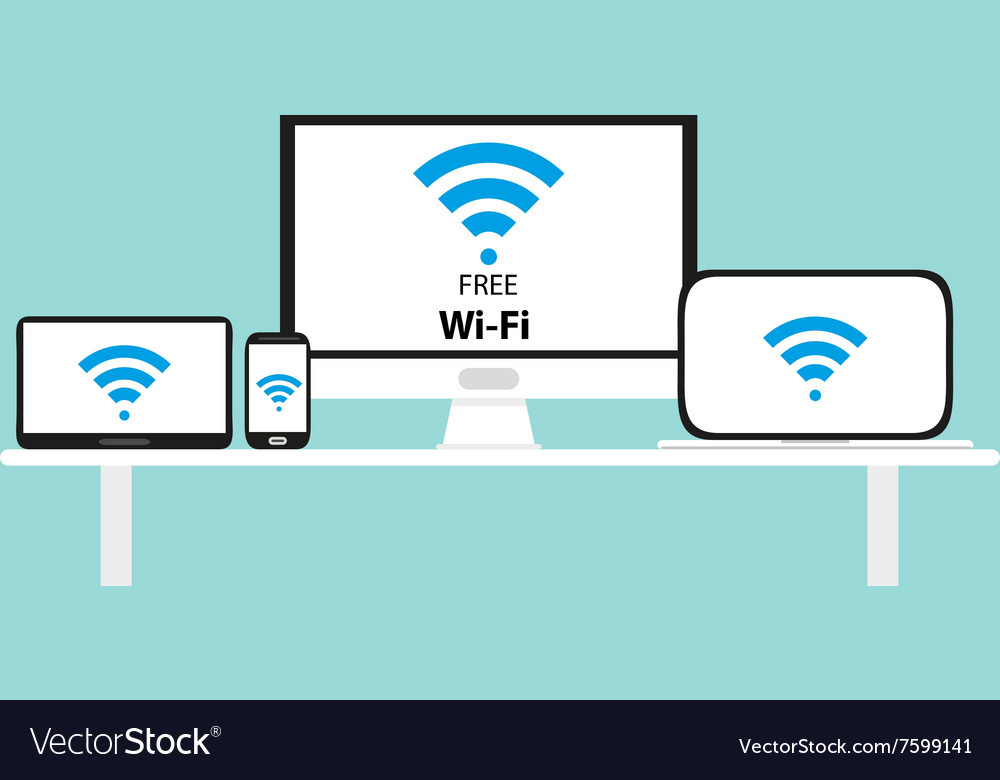 free wi fi multi platform device royalty free vector image multi platform