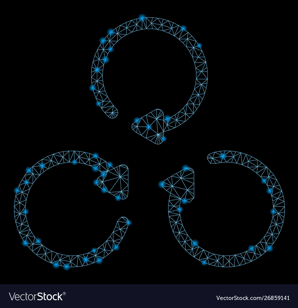Glowing mesh 2d rotation with flash spots vector image Glowing mesh 2d rotation with flash spots