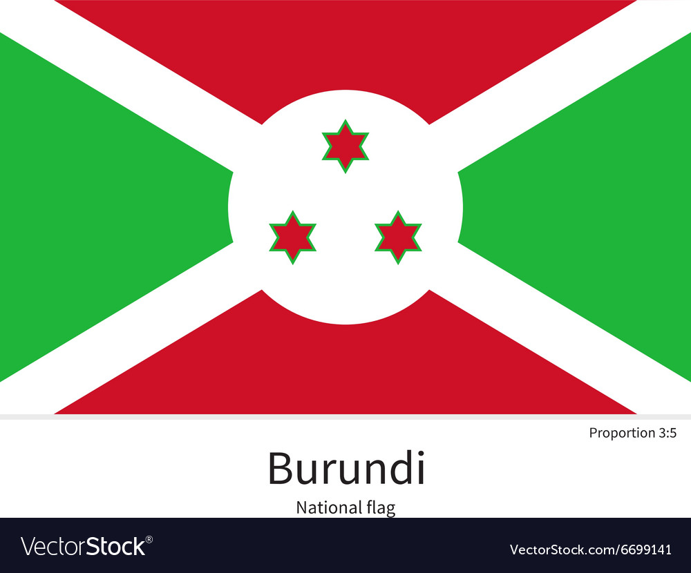 National flag of burundi with correct proportions