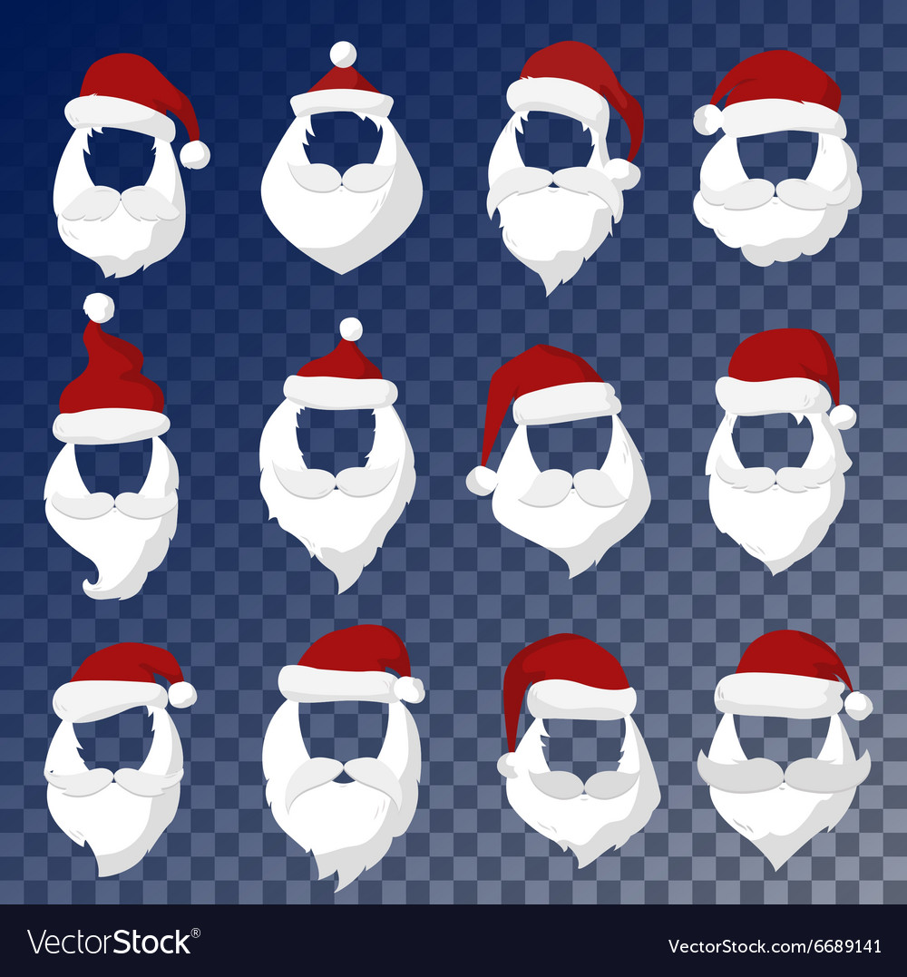 Portrait santa claus face cut mask silhouette Vector Image