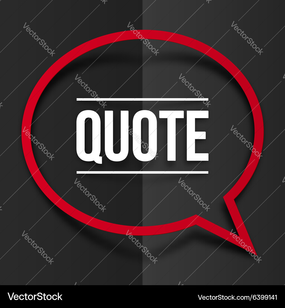 Red speech bubble frame with shadow at black Vector Image