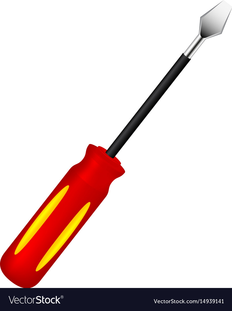 Screwdriver with red handle