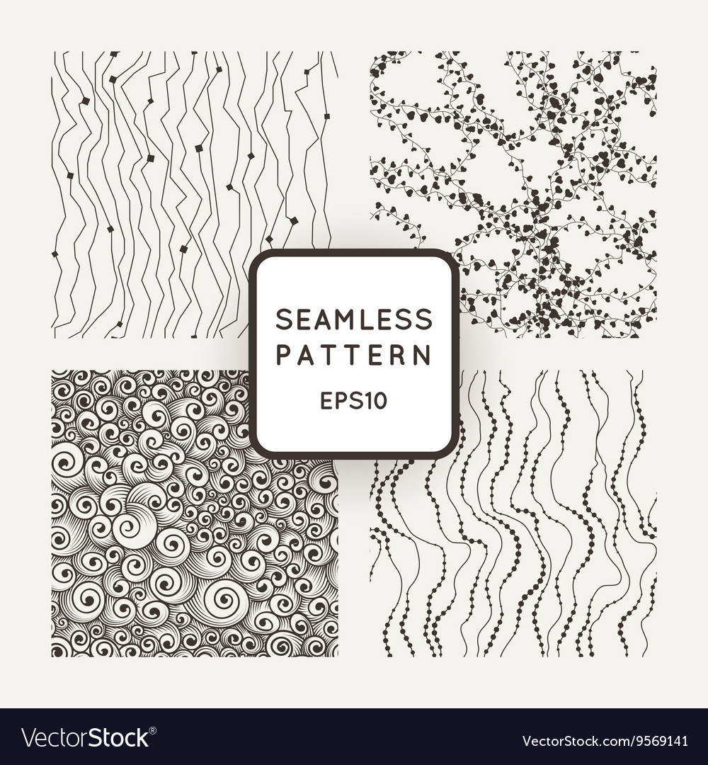 Set of seamless patterns curves with beads