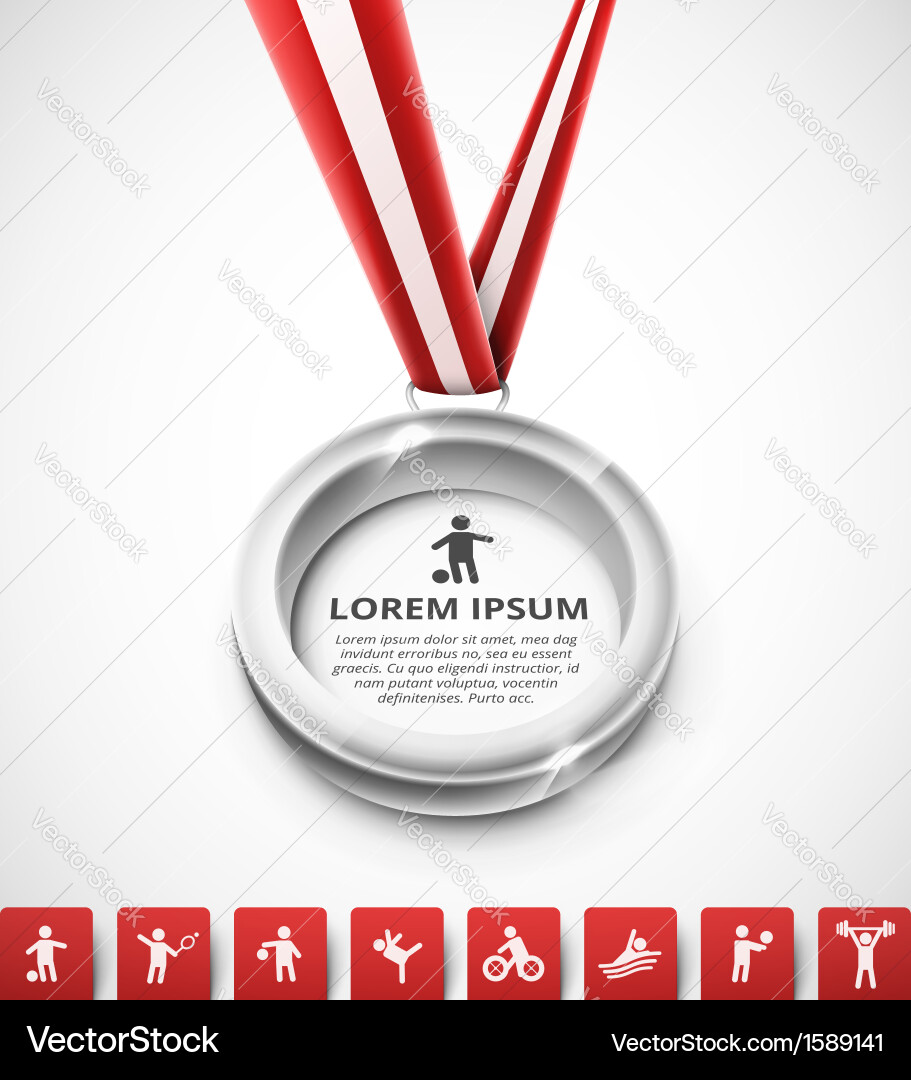 Silver medal Royalty Free Vector Image - VectorStock