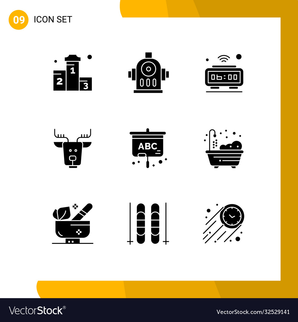 Solid glyph pack 9 universal symbols