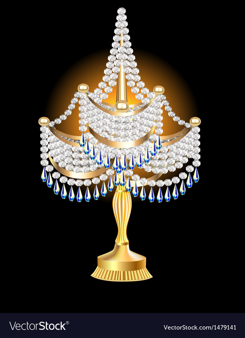 Table Lamp With Crystal Pendants Royalty Free Vector Image Table Lamp With Crystal Pendants Vector Image