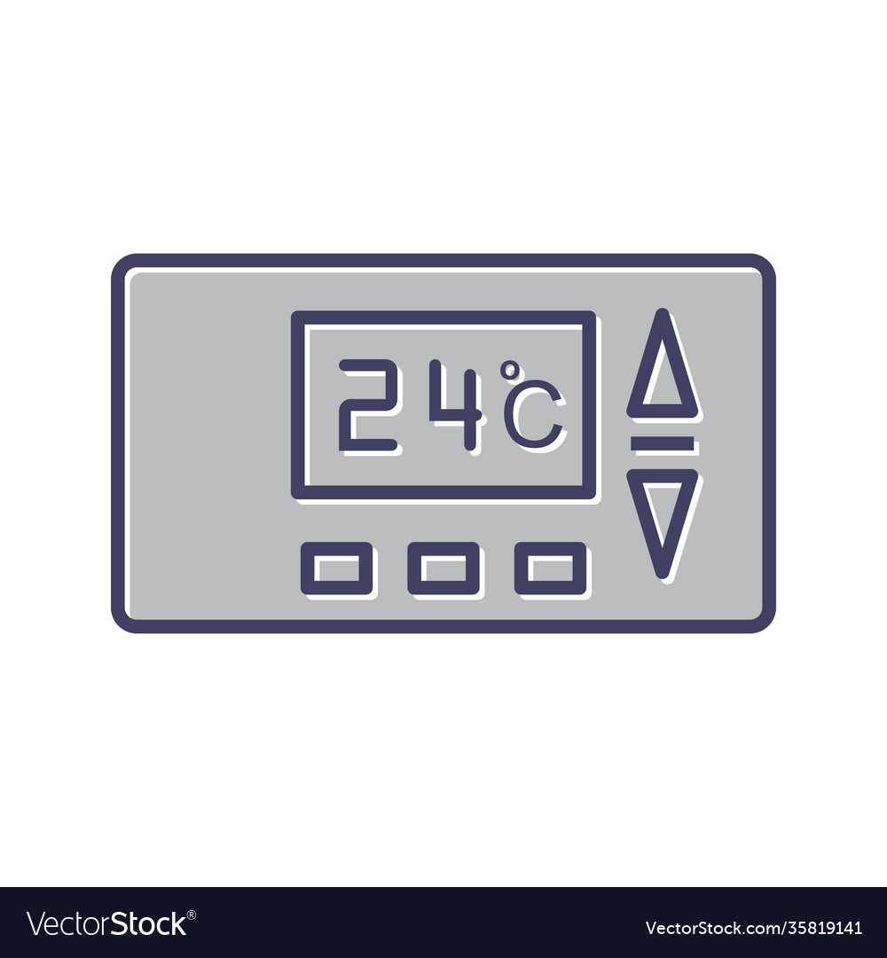 Unique thermostat line icon