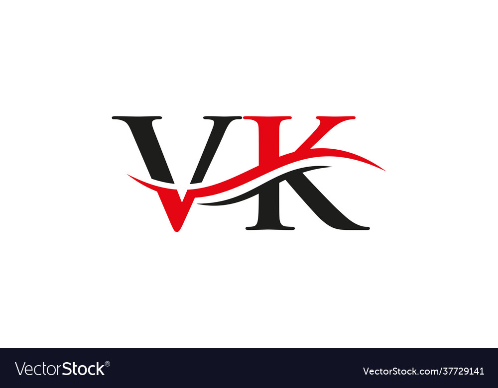 Vk logo monogram letter design Royalty Free Vector Image