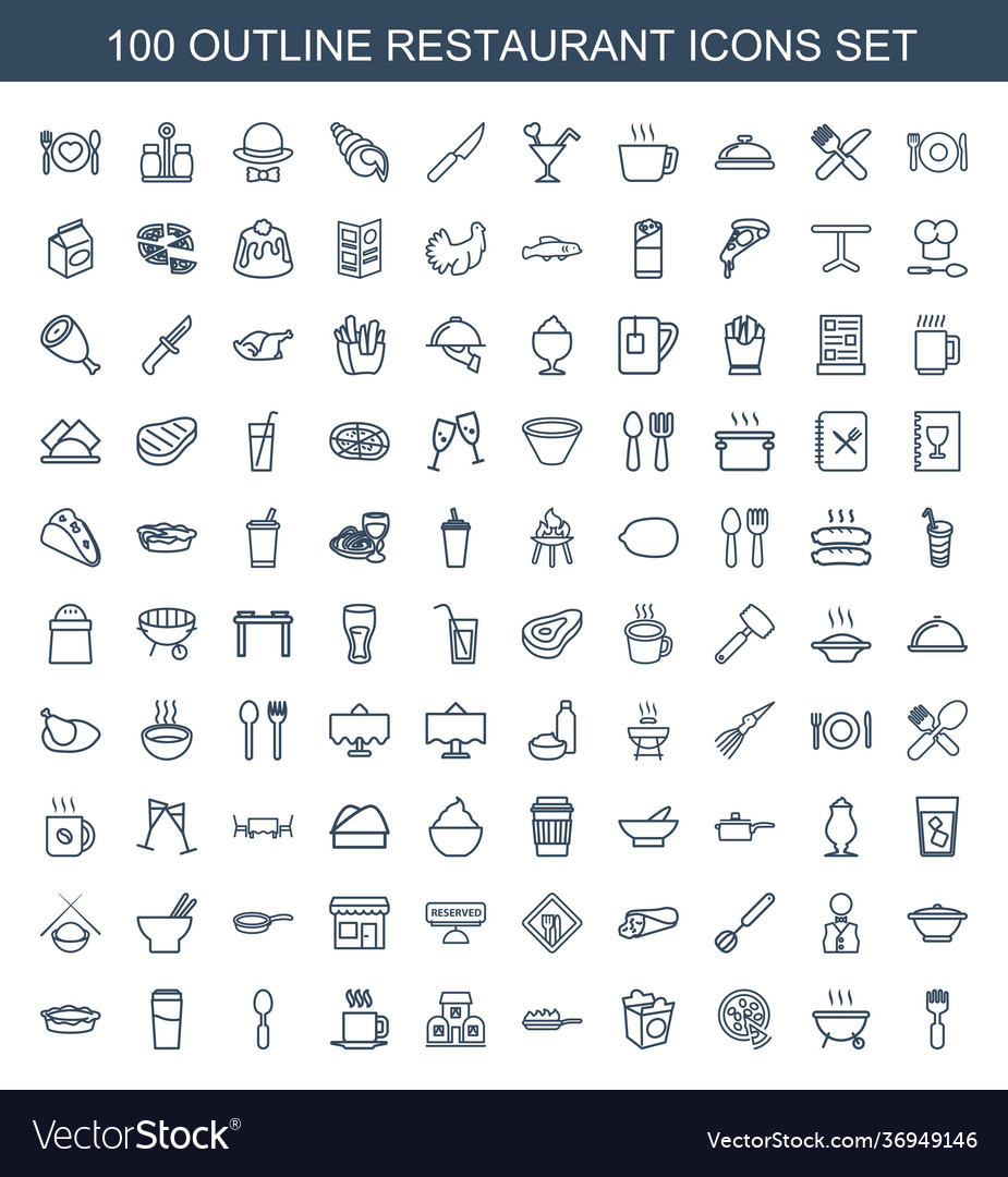 100 restaurant icons