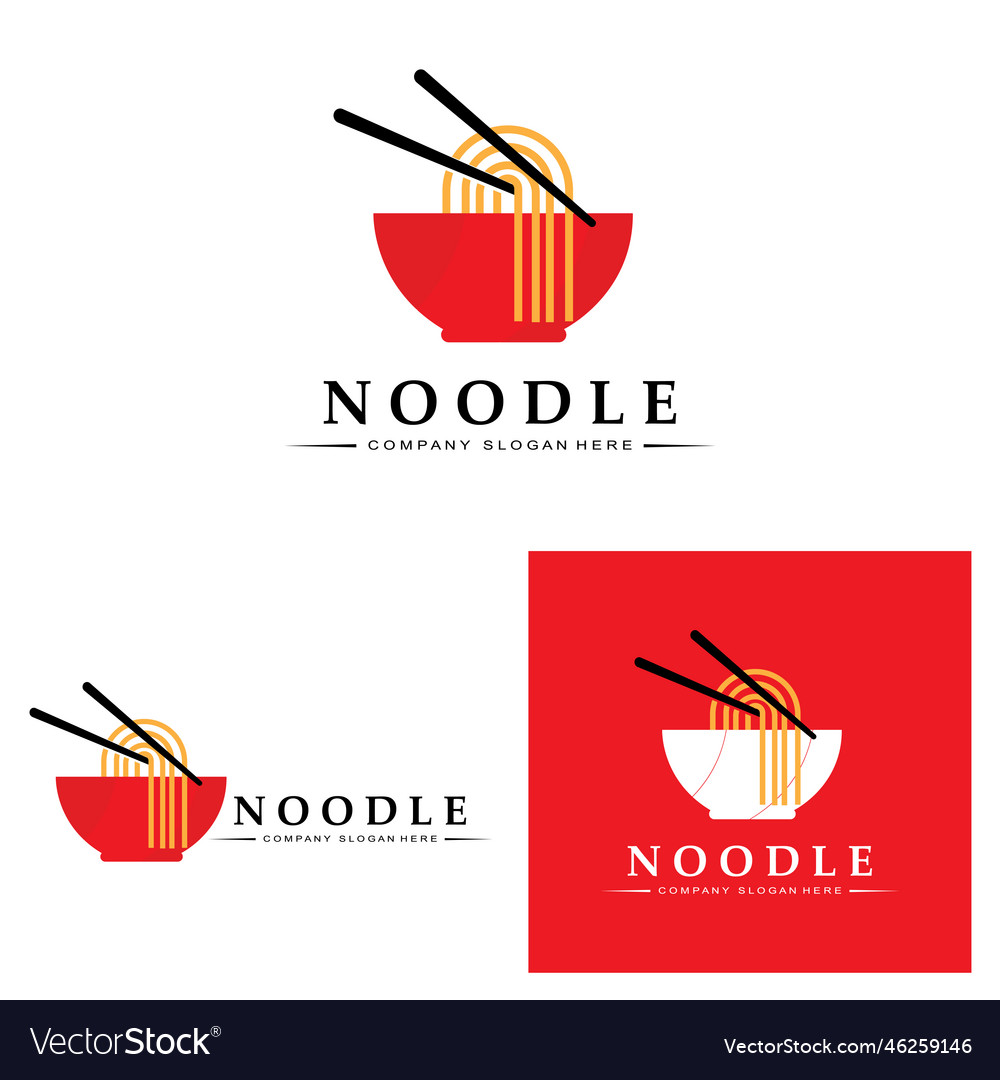 A collection of noodle logo inspiration chinese Vector Image