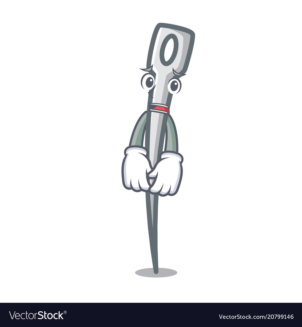 Afraid needle mascot cartoon style