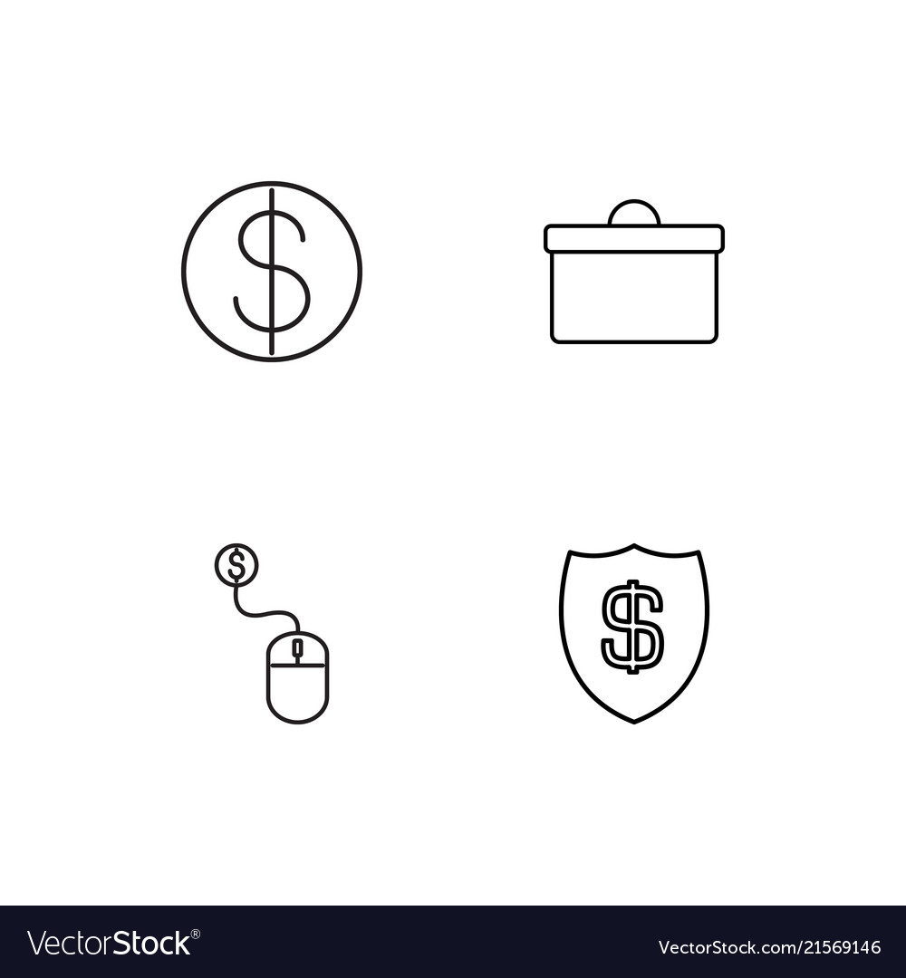 Banking linear icons set simple outline