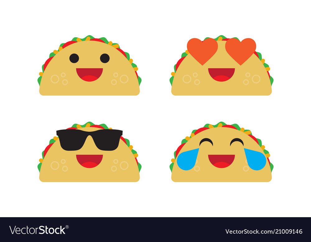 Cartoon Tacos with Expressions