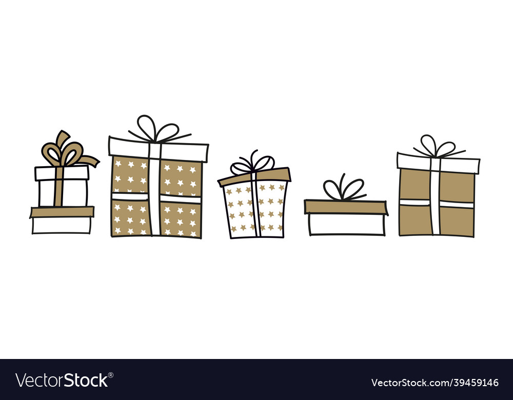 Christmas gifts fashionable boxes in black Vector Image Christmas gifts fashionable boxes in black
