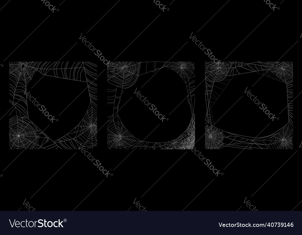 Cobweb frames set vector image Cobweb frames set