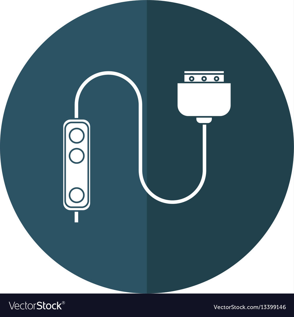 Computer cable connection plug shadow