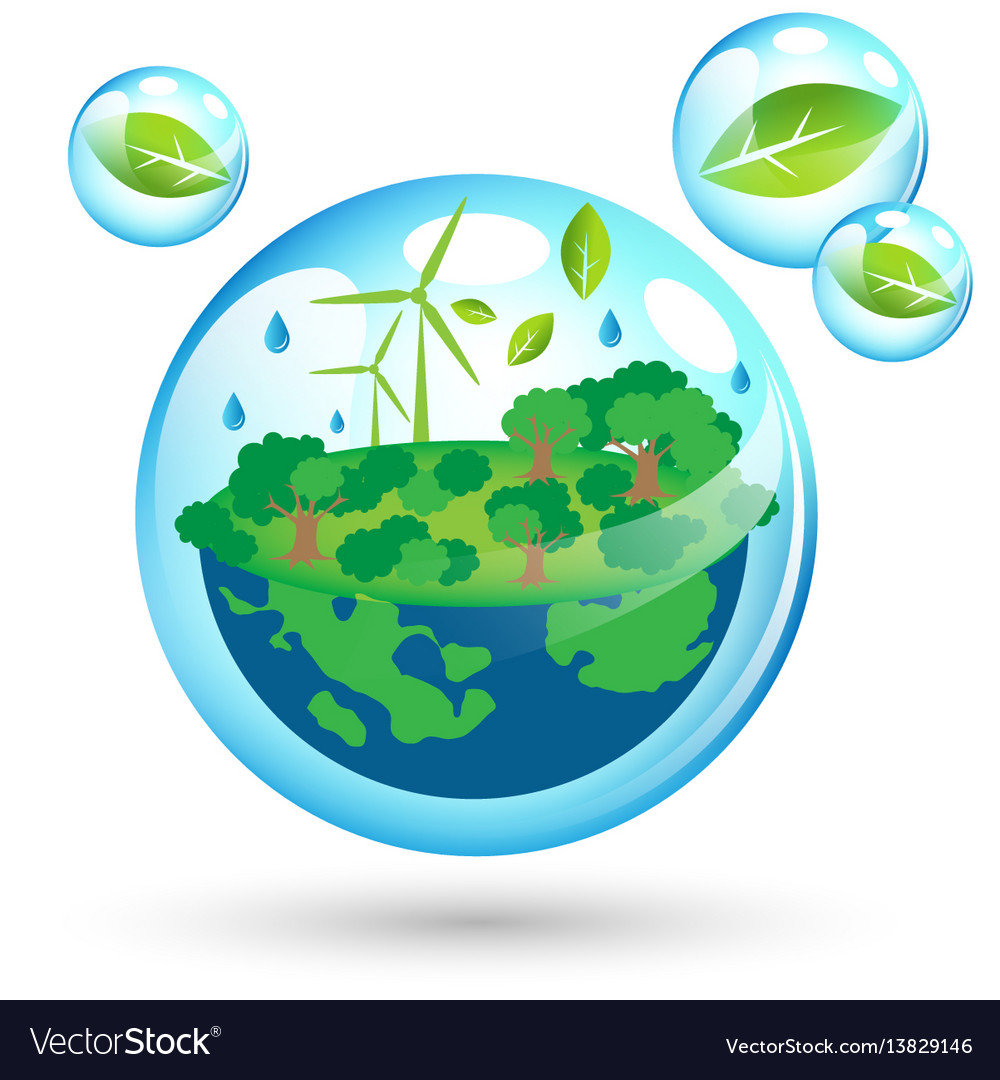 Eco Friendly World For Earth Day Royalty Free Vector Image Earth Day Royalty Free Vector Image