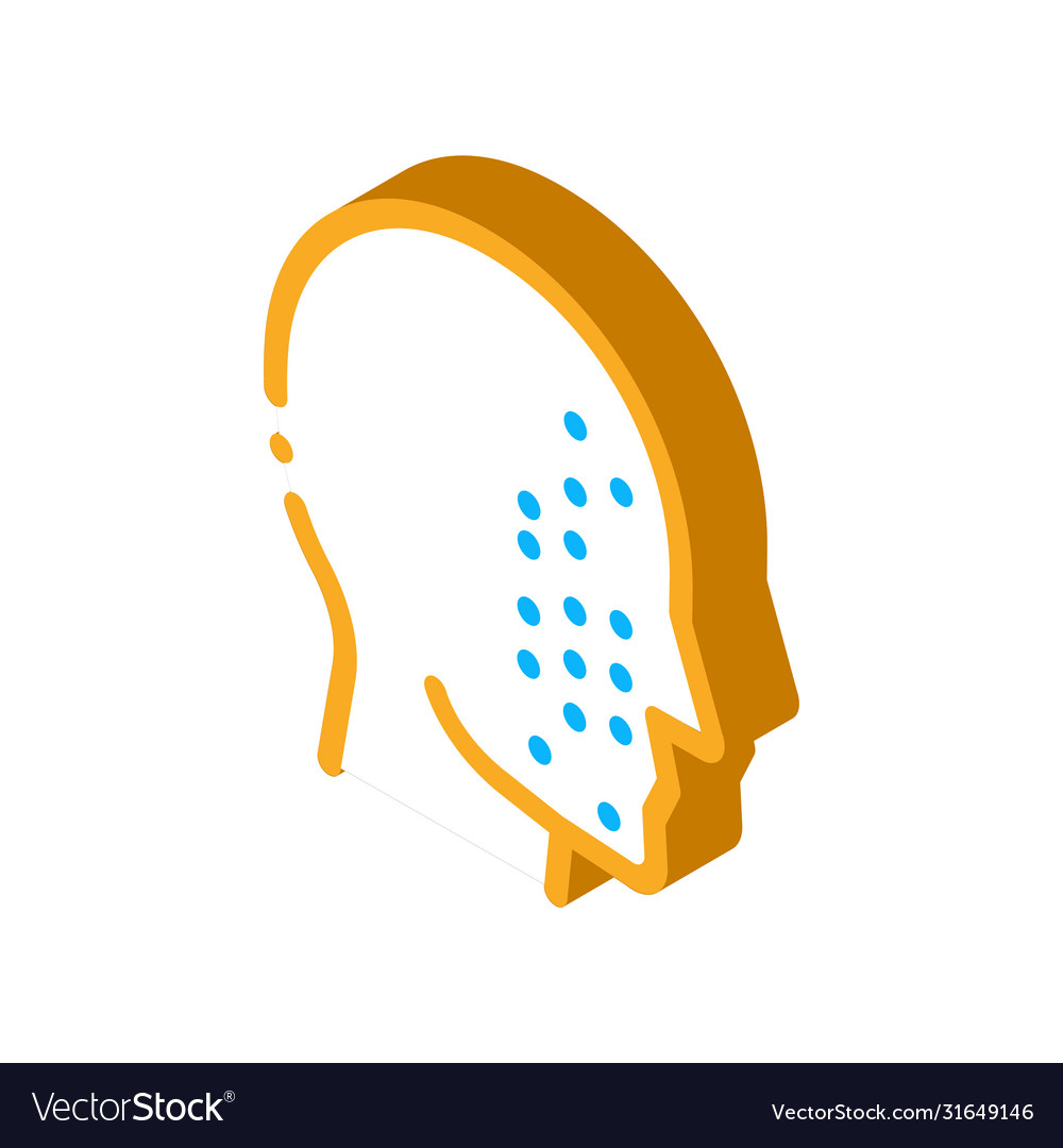 Face part scan isometric icon vector image Face part scan isometric icon