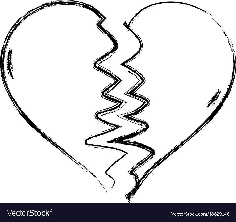 Figure heart love symbol broken design