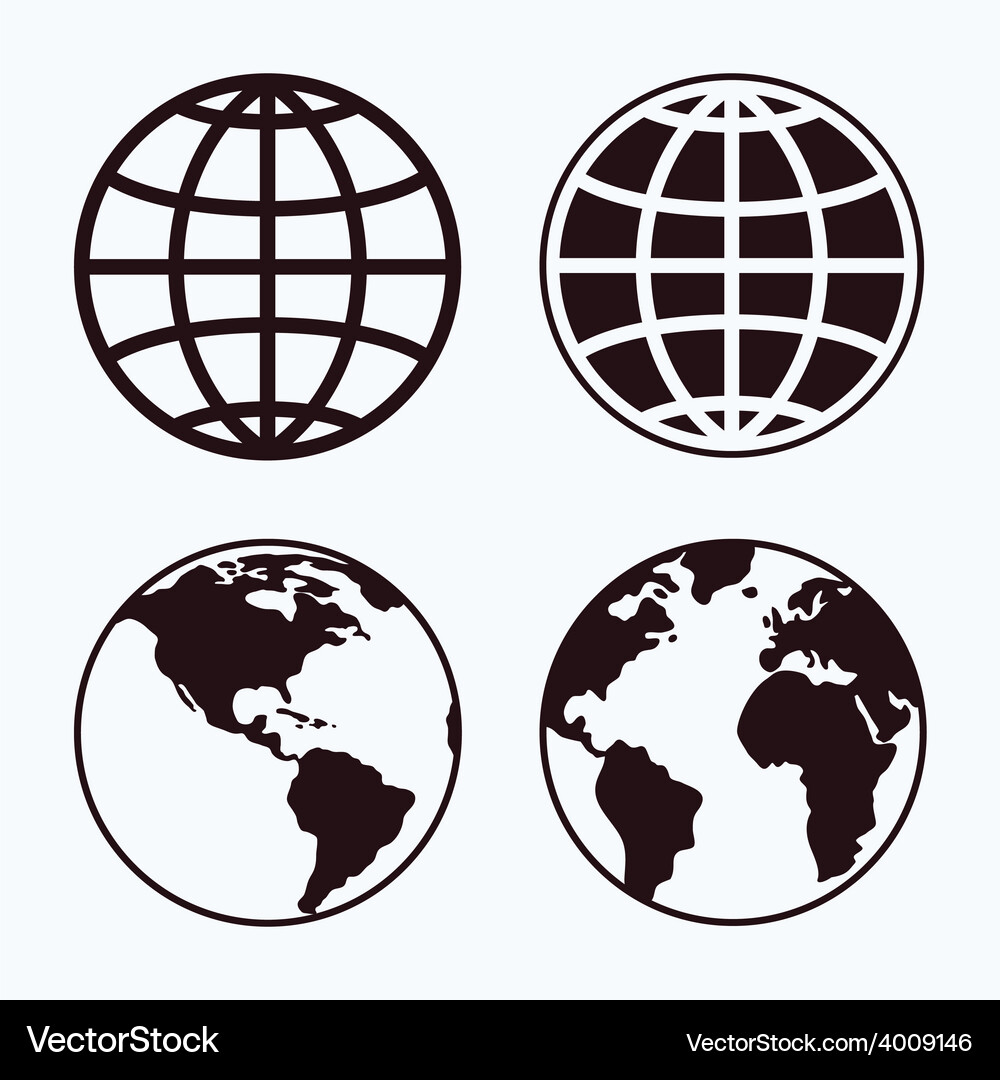 Globe icon set Royalty Free Vector Image - VectorStock