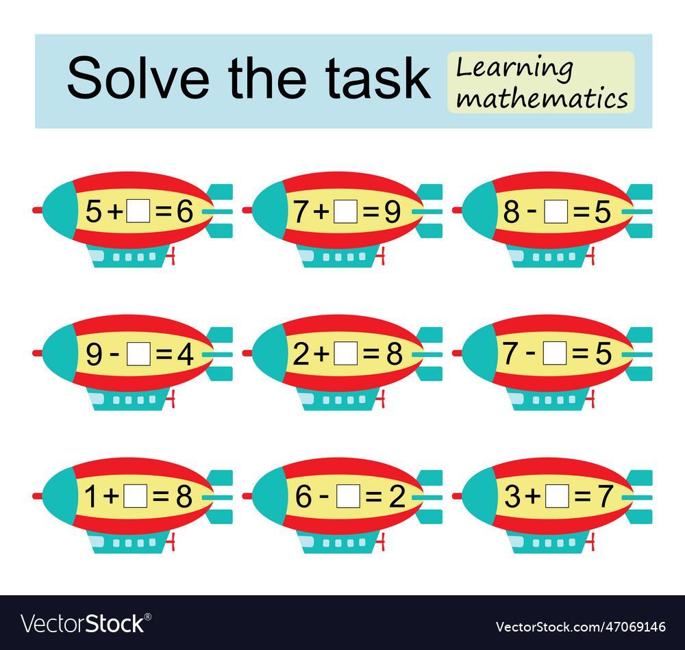 Learning mathematics mathematical puzzle game Vector Image