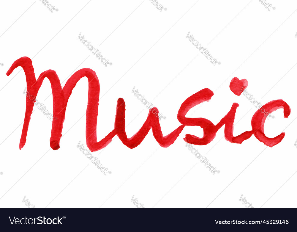 Love music ink lettering word isolated