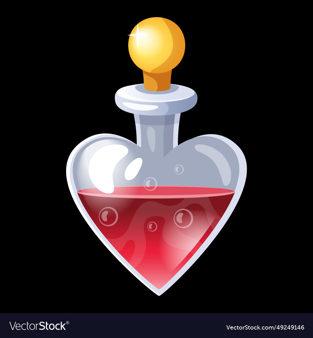 Love potion red liquid in transparent glass Vector Image