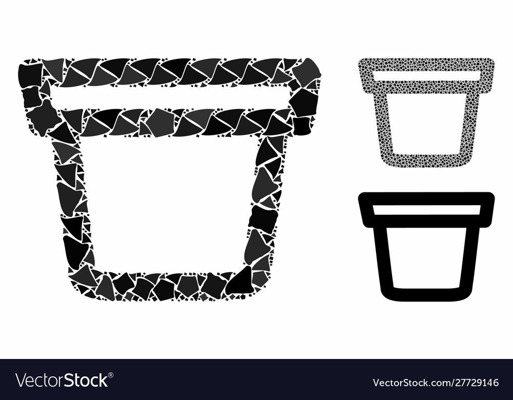 Pail composition icon bumpy items vector image Pail composition icon bumpy items