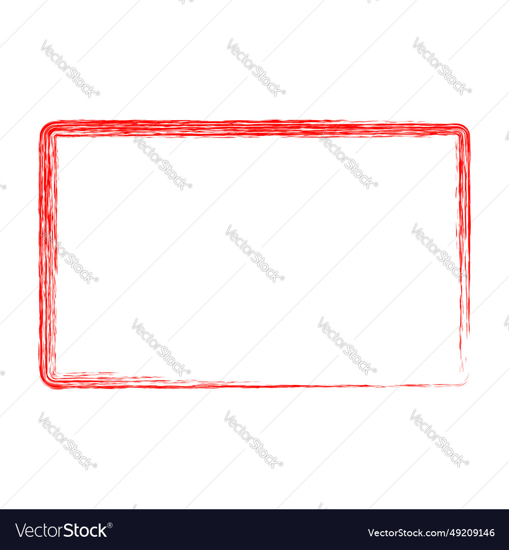 Red rectangle crayon frame simple hand draw