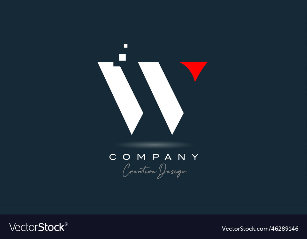 Red white w alphabet letter logo icon design Vector Image