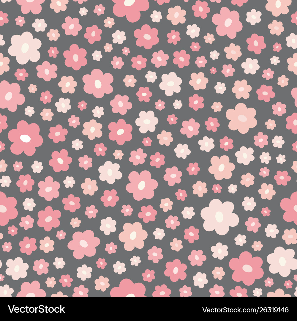 Seamless ditsy repeat pattern stylized pink Vector Image