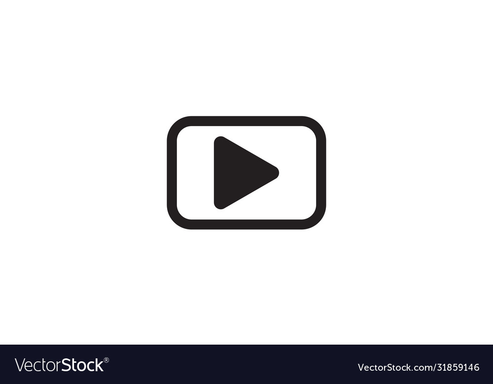 Simple square line play icon design