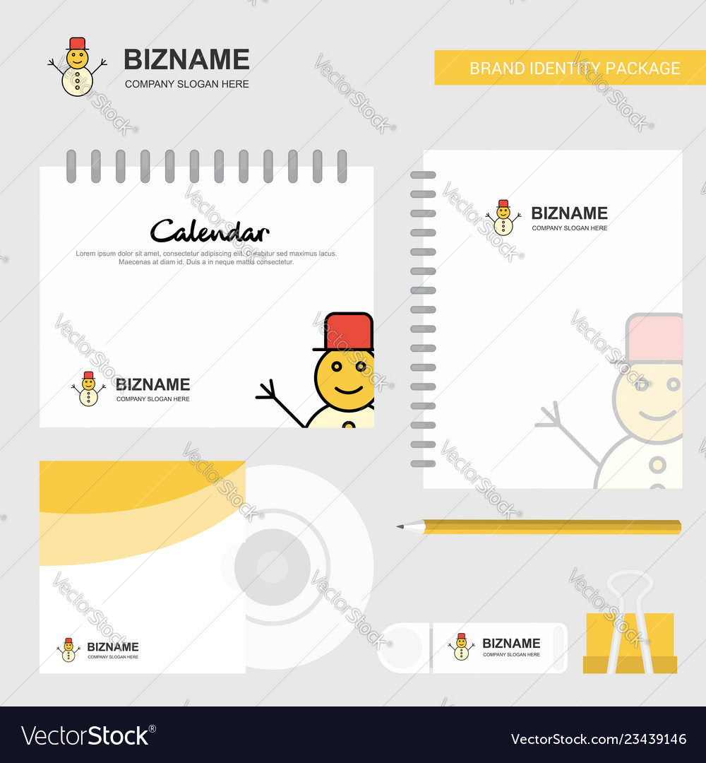 Snowman logo calendar template cd cover diary