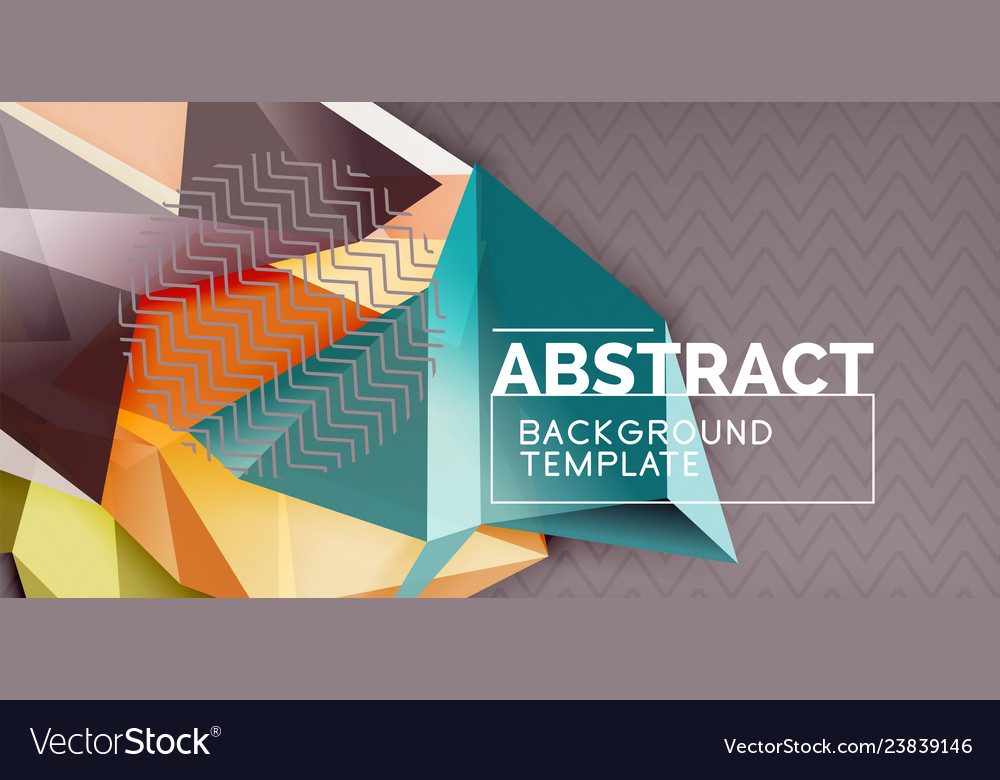 Triangular low poly background design vector image Triangular low poly background design