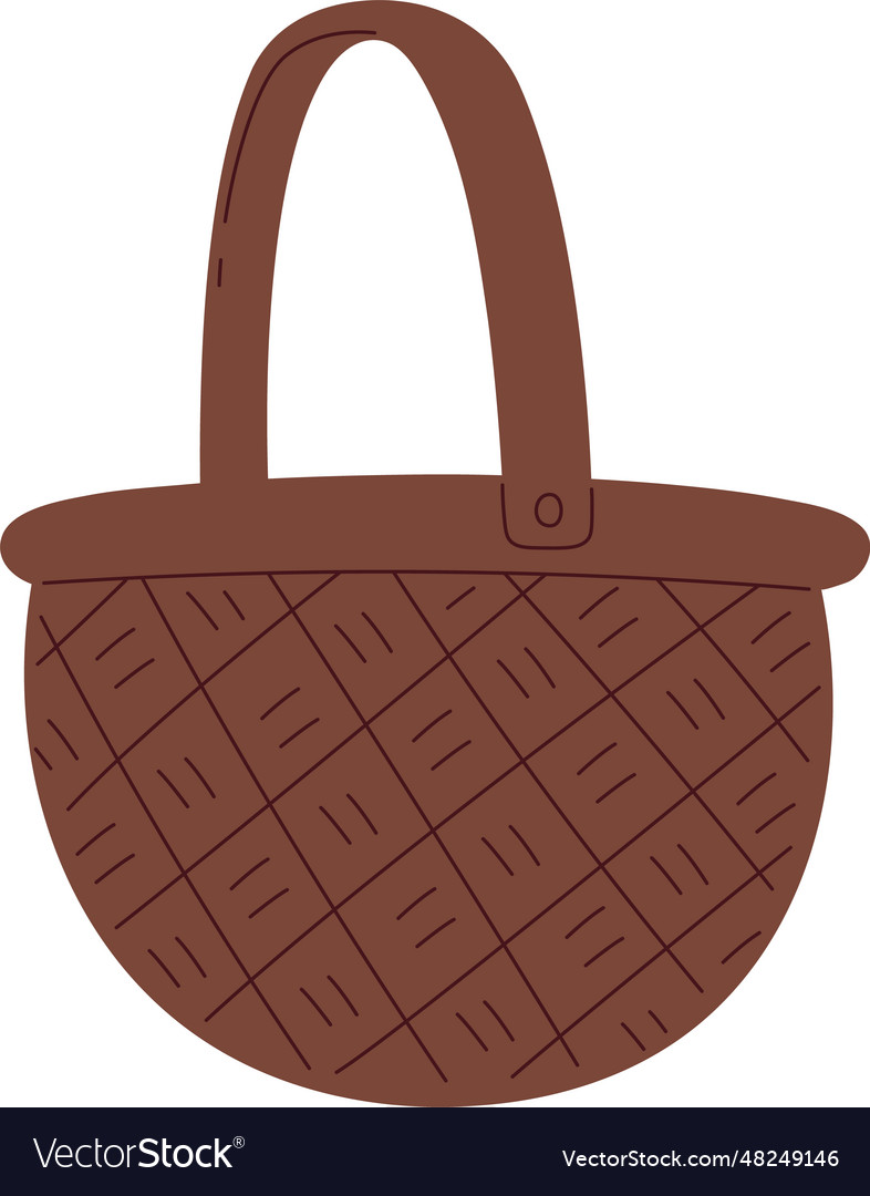 Wicker basket with handle