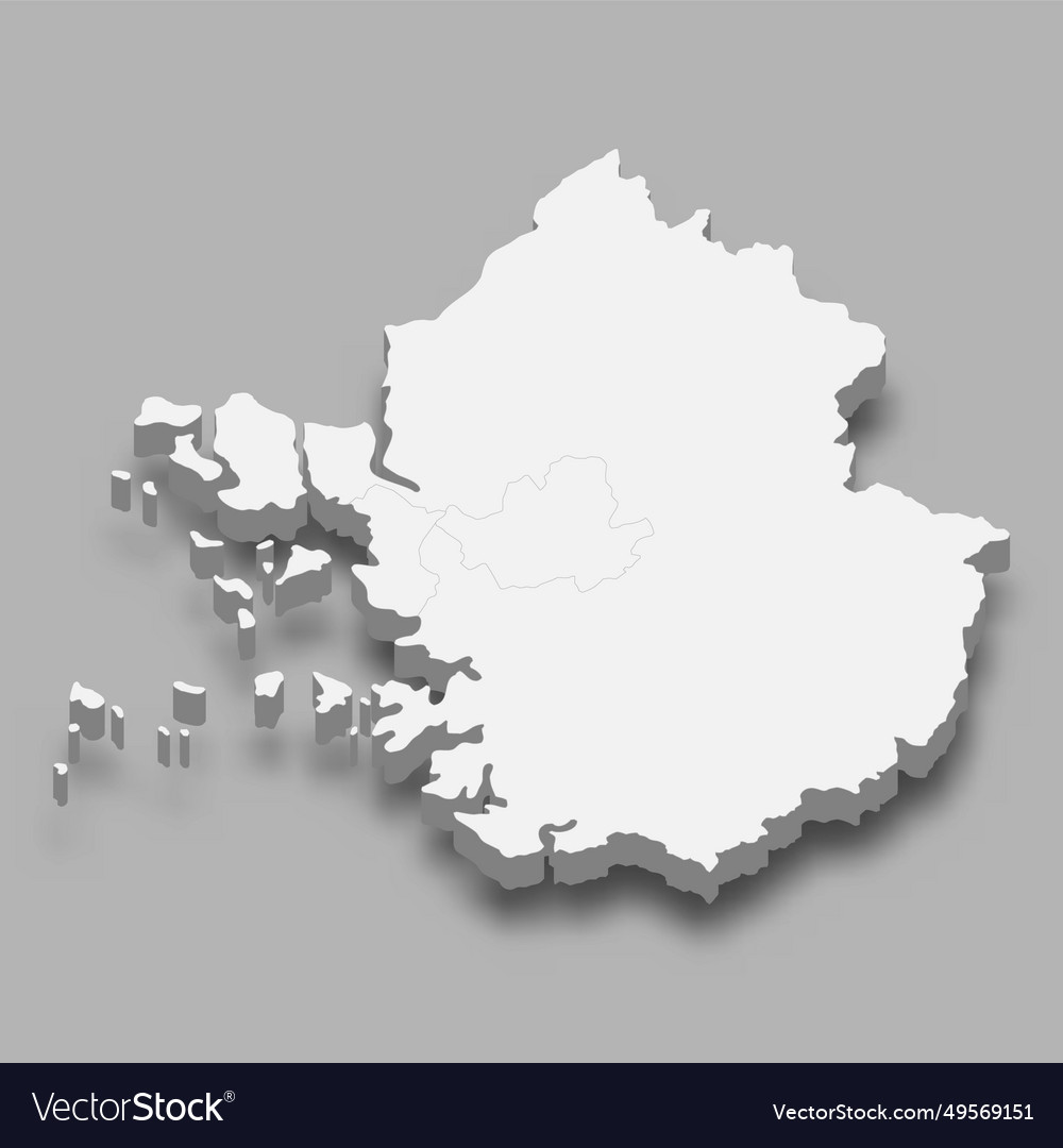 3d isometric map gyeonggi region of korea Vector Image