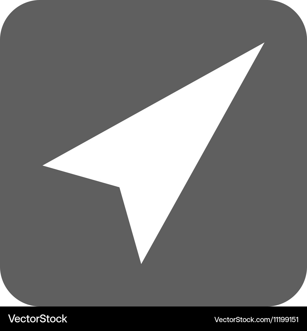 Arrowhead right-up flat squared icon Royalty Free Vector