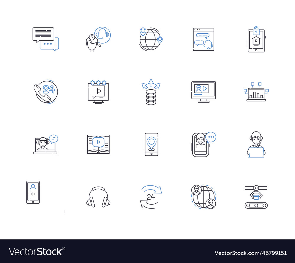 Audio communication line icons collection talk