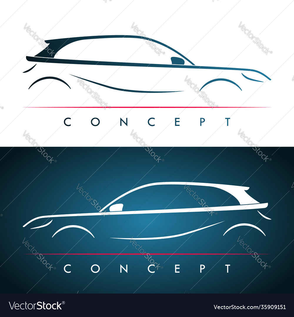 Car Silhouette Concept Car Design For Banner Vector Image