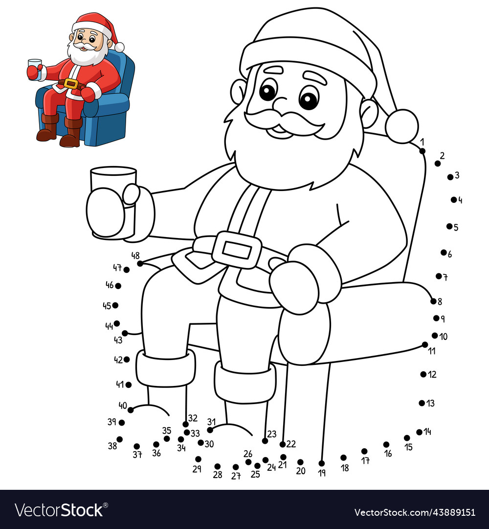 Schließen Sie die Dots Santa Coloring Seite